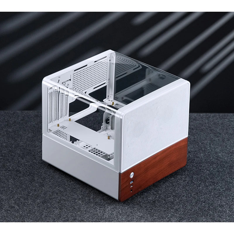 Jonsbo V12 caja mini torre panorámica Micro-ATX - Blanco