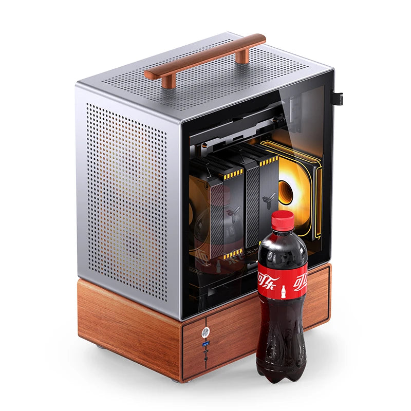 Jonsbo T7 Mid Tower mATX cristal templado - Plata