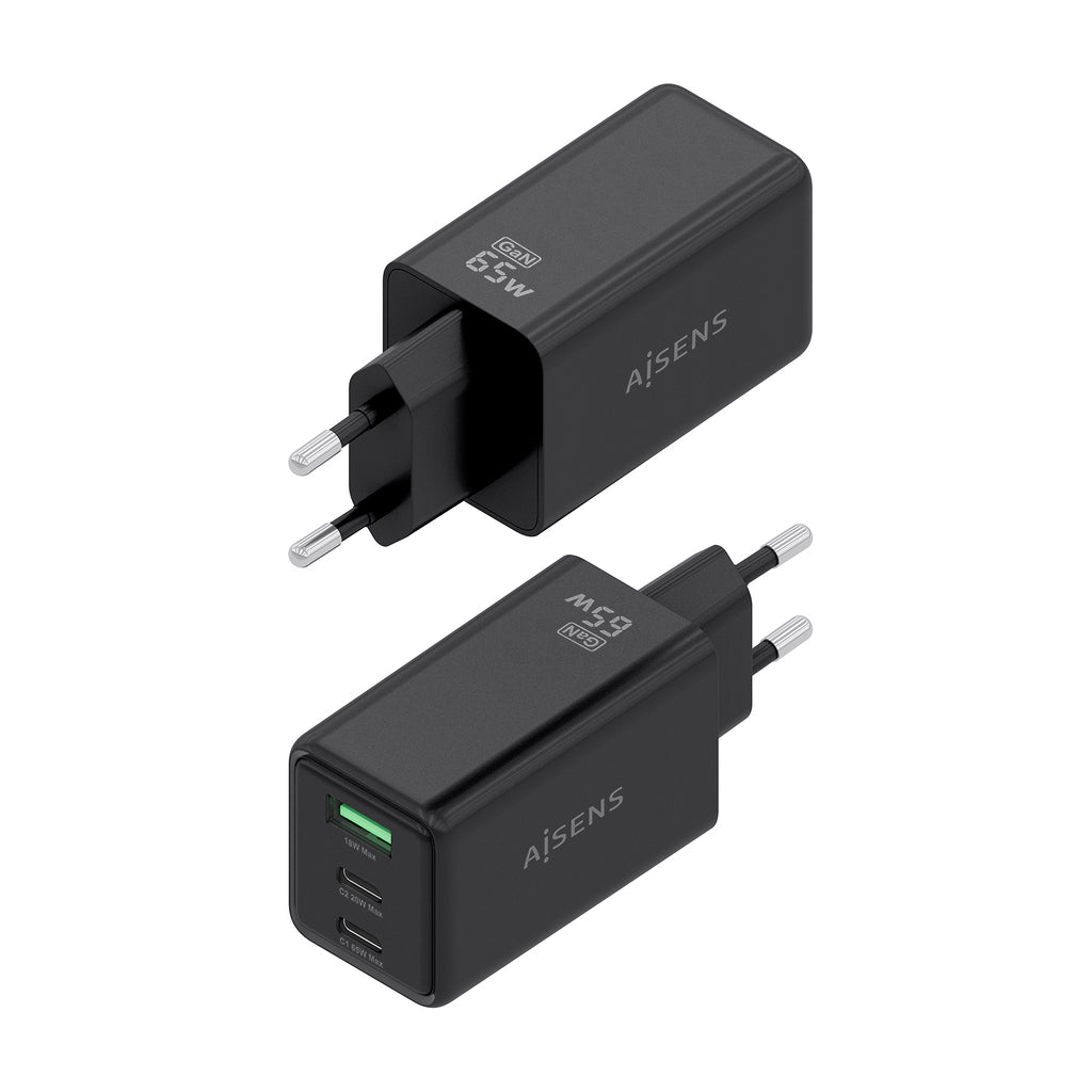 AISENS ASCH-65W3P073-BK cargador de dispositivo móvil Cámara digital, GPS, Teléfono móvil, Portátil, Smartphone, Tableta, Universal Corriente alterna Carga rápida Interior (4)