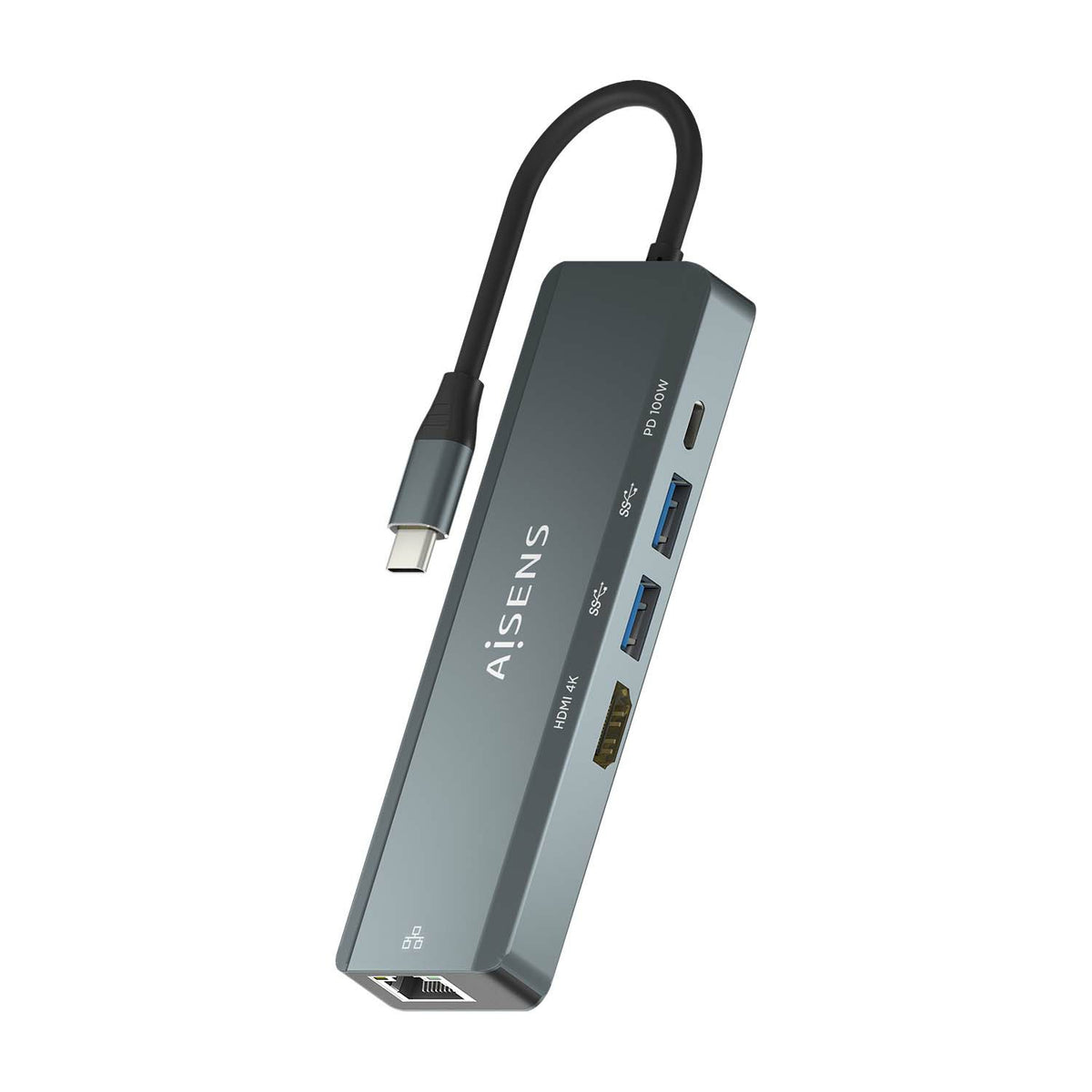 AISENS ASUC-5P011-GR base para portátil y replicador de puertos Alámbrico USB 3.2 Gen 1 (3.1 Gen 1) Type-C (2)