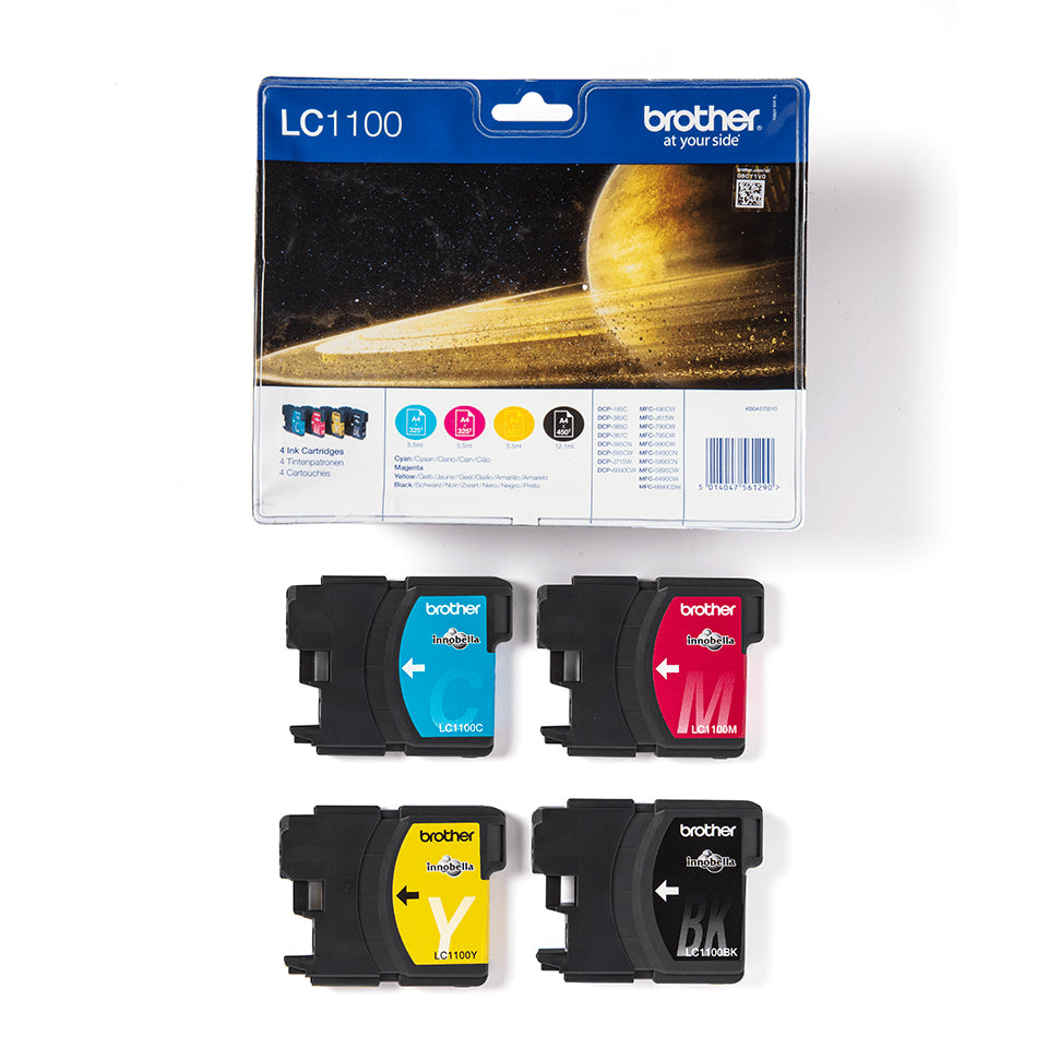 Brother LC1100VALBP cartucho de tinta 4 pieza(s) Original Negro, Cian, Magenta, Amarillo (6)