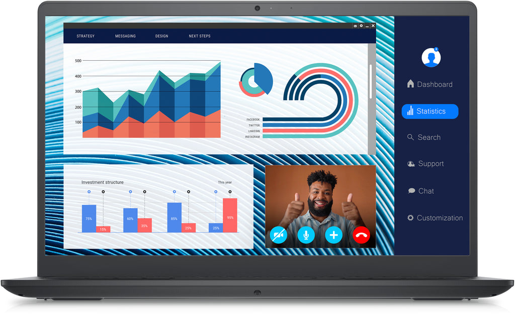 DELL Vostro 3420 Intel® Core™ i5 i5-1135G7 Portátil 35,6 cm (14") Full HD 8 GB DDR4-SDRAM 256 GB SSD Wi-Fi 5 (802.11ac) Windows 11 Pro Negro Portugués (2)