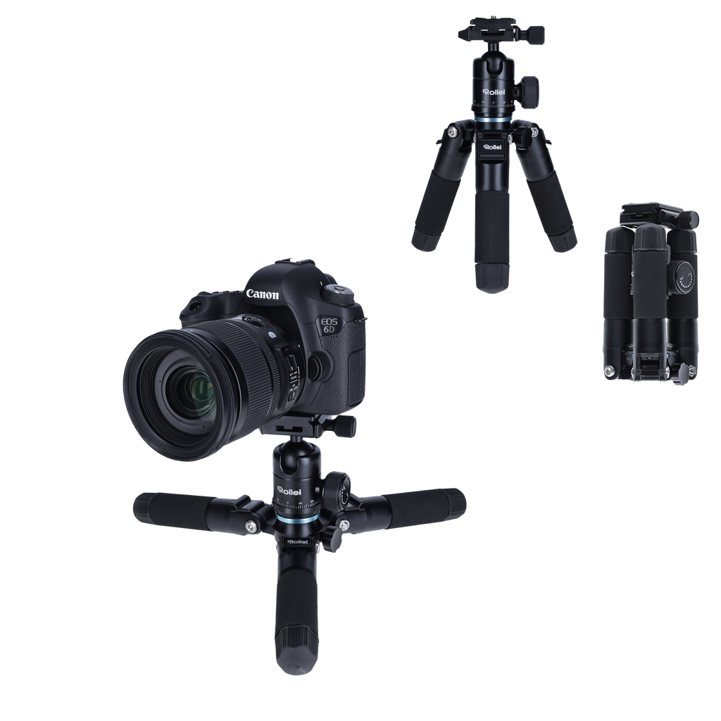 Trípode Rollei M5-Mini para cámaras digitales/de cine 3 patas Negro, Azul