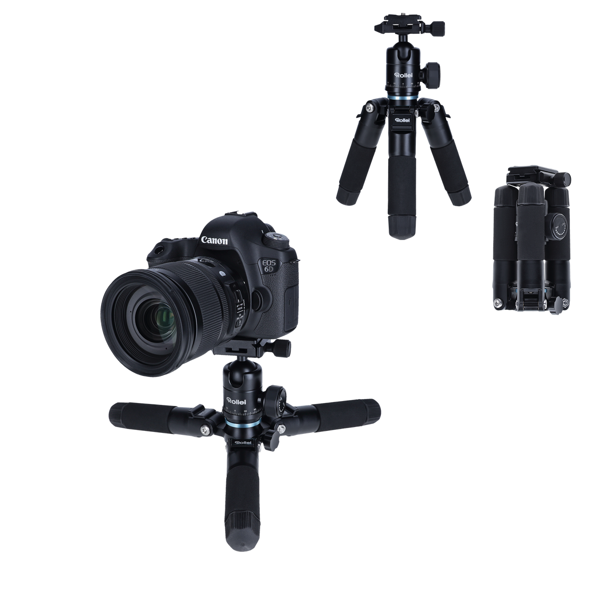 Trípode Rollei M5-Mini para cámaras digitales/de cine 3 patas Negro, Azul