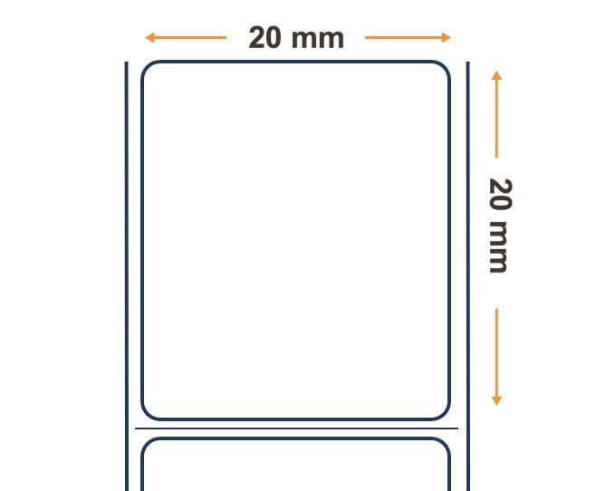 Labels, Zebra, Sintético, Z-Ultimate 3000T Blanco, A: 20 mm, Al: 20 mm, L: 200 mm, C: 76 mm 3012351-T
