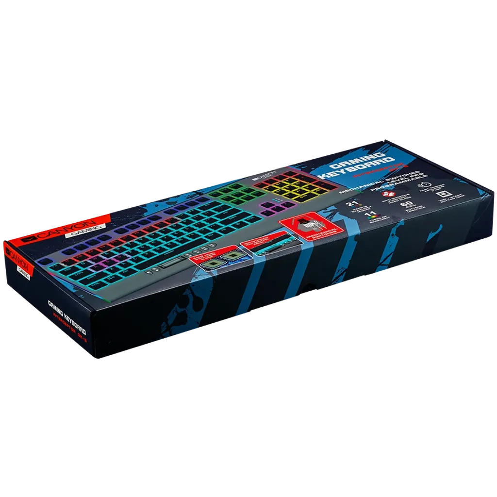 Canyon Interceptor teclado Gaming USB QWERTY Inglés US Gris
