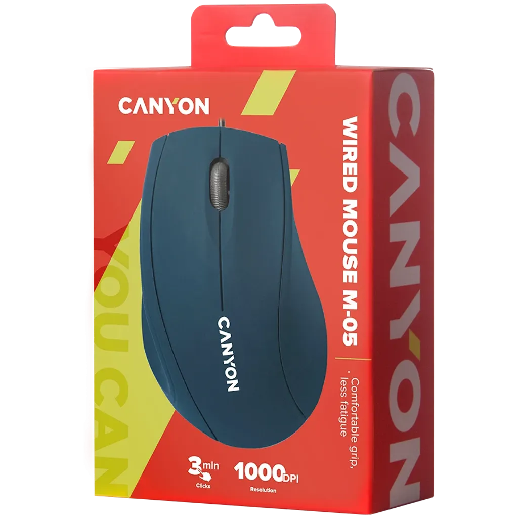 Canyon CNE-CMS05BL ratón USB Tipo A Óptico 1000 DPI