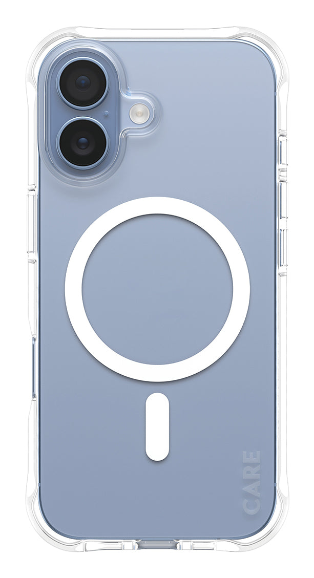 PanzerGlass CARE™ by ® Samba Case Transparent w. White MagSafe iPhone 17 funda para teléfono móvil Transparente