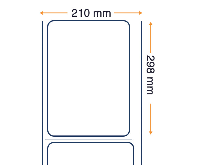 Labels, Zebra, Papel Normal, Z-Perform 1000T, Ancho: 209.55 mm, Alto: 298.45 mm, Diámetro: 200 mm, C: 76 mm 3002173