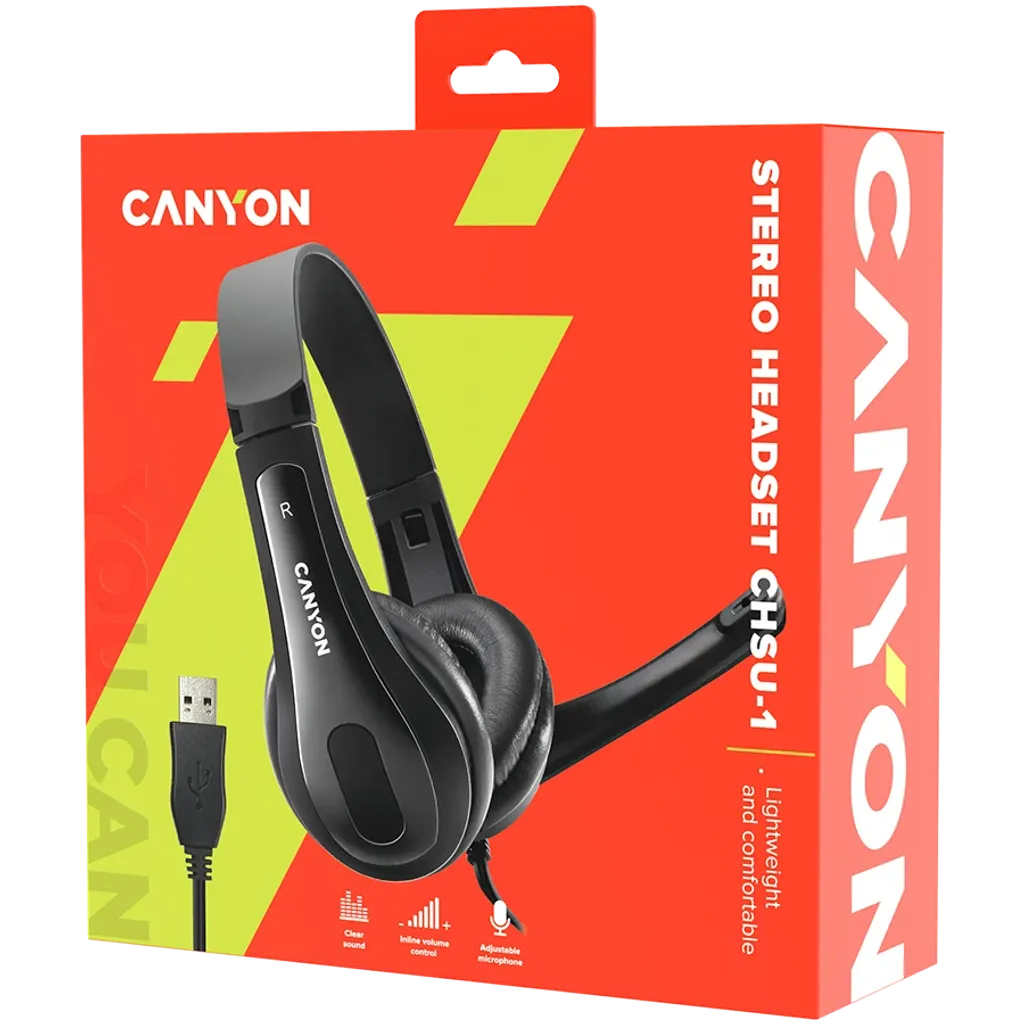 Canyon CNS-CHSU1B auriculares/auriculares con micrófono Con cable De diadema
