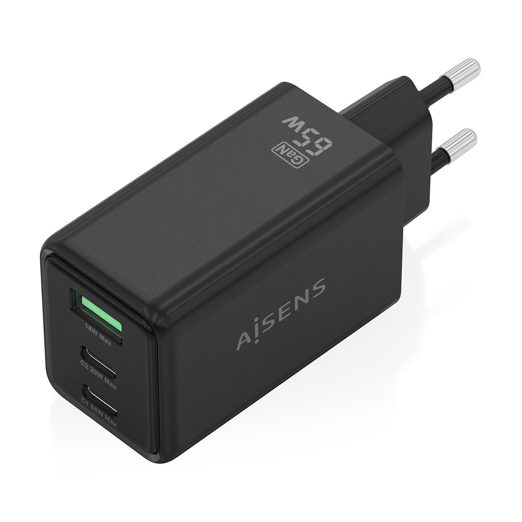 AISENS ASCH-65W3P073-BK cargador de dispositivo móvil Cámara digital, GPS, Teléfono móvil, Portátil, Smartphone, Tableta, Universal Corriente alterna Carga rápida Interior (3)