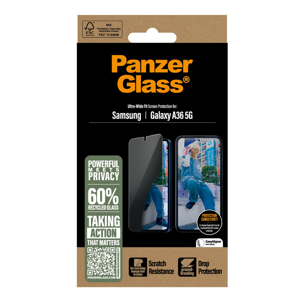 PanzerGlass ® 2-Way Privacy Screen Protector Samsung Galaxy A36 5G | Ultra-Wide Fit Protector de pantalla 1 pieza(s) (3)
