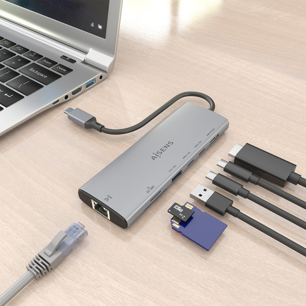 AISENS ASUC-7P032-GR base para portátil y replicador de puertos Alámbrico USB 3.2 Gen 1 (3.1 Gen 1) Type-C (6)
