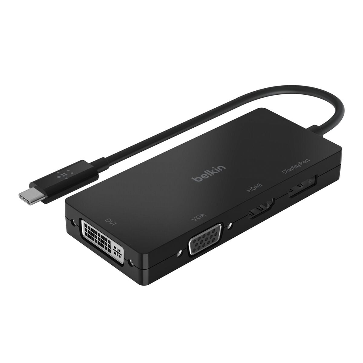 Adaptador de vídeo - USB-C macho a HD-15 (VGA), DVI-I, HDMI, DisplayPort hembra - negro - compatibilidad con 4K