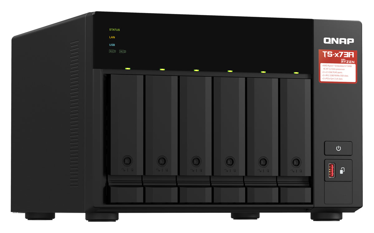 QNAP TS-673A NAS Torre Ryzen Embedded V1500B 8 GB DDR4 0 TB QNAP Turbo System Negro (4)