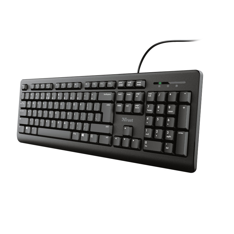 Trust Primo teclado Médico USB Nórdico Negro