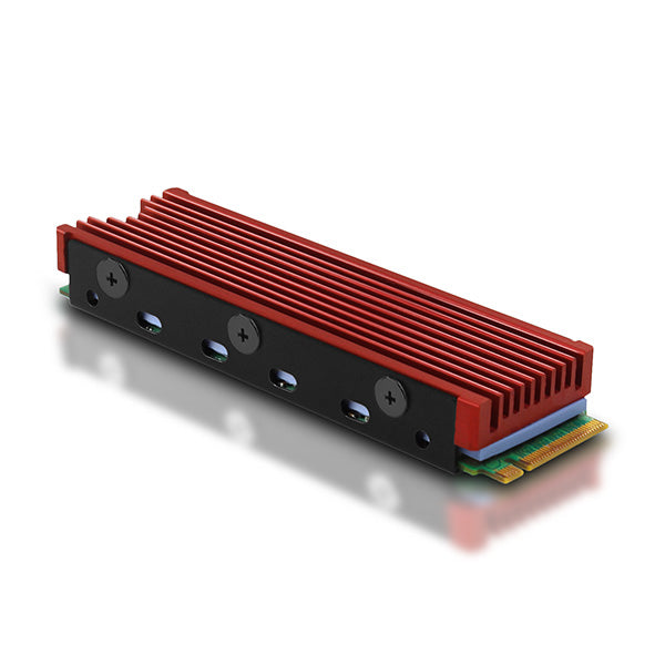 Axagon CLR-M2 sistema de refrigeración para ordenador M.2 NVMe SSD, Unidad de estado sólido Disipador térmico/Radiador Negro, Rojo 1 pieza(s)