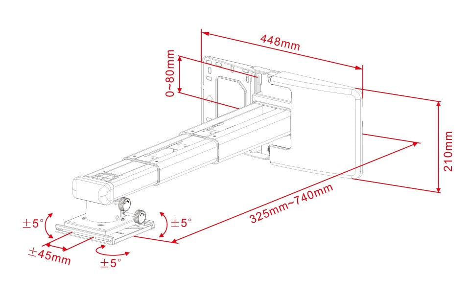 Multibrackets 9833 montaje para projector Pared Blanco (5)