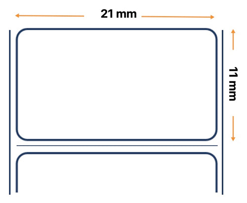Labels, Zebra, Sintético, Z-Ultimate 3000T, An: 21 mm, Al: 11 mm, G: 200 mm, C: 76 mm 3007278