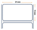 Labels, Zebra, Sintético, Z-Ultimate 3000T, An: 21 mm, Al: 11 mm, G: 200 mm, C: 76 mm 3007278
