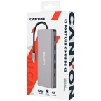 Canyon DS-12 USB 3.2 Gen 1 Tipo C Gris