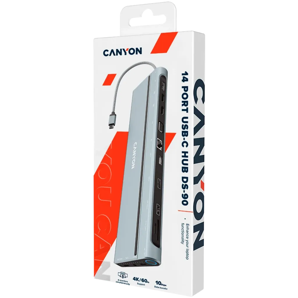 Canyon DS-90 USB 3.2 Gen 1 Tipo C Gris