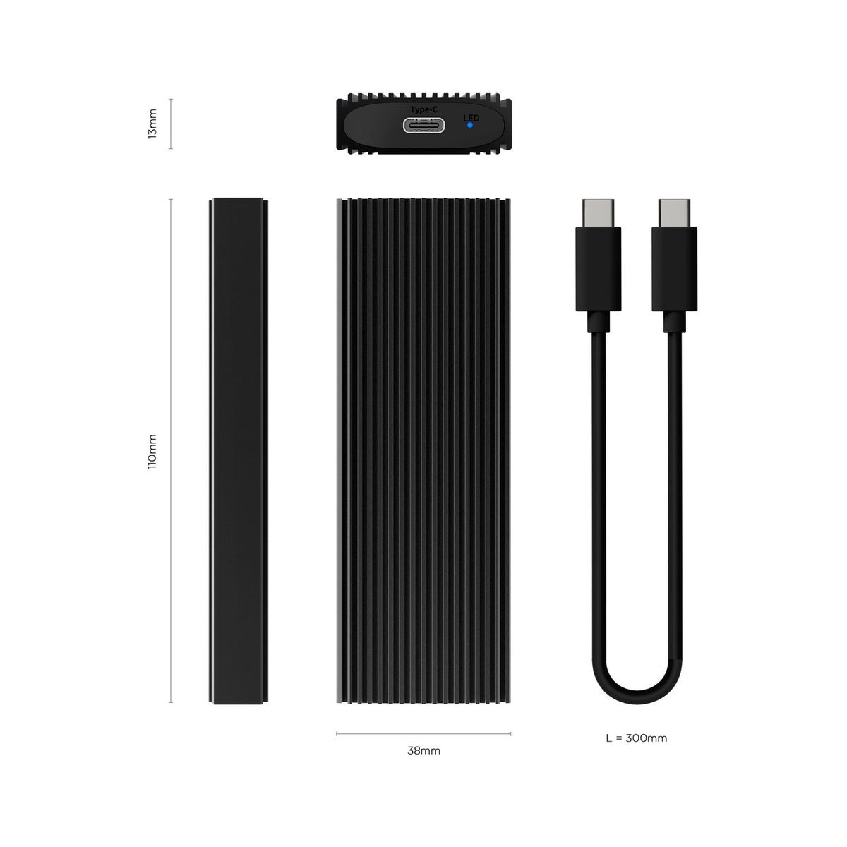 AISENS ASM2-022B caja para disco duro externo Caja externa para unidad de estado sólido (SSD) Negro (4)