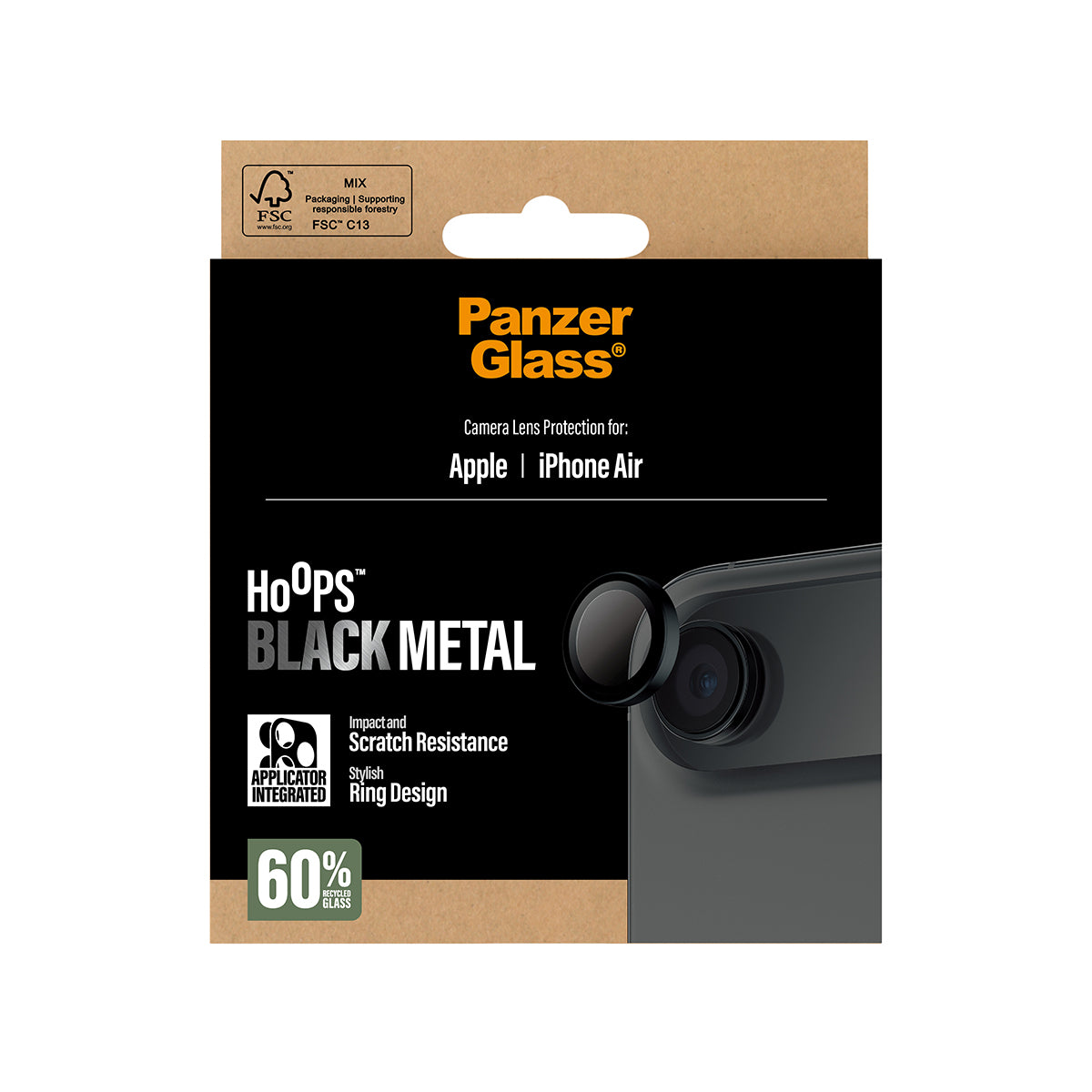 PanzerGlass ® Hoops® Camera Lens Protector Black iPhone Air Protector