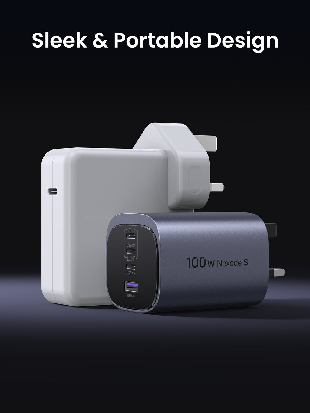 Ugreen NEXODE S 100W GAN CHARGER Ordenador portátil, Teléfono móvil, Portátil, Batería portátil, Tableta, Wearables Corriente alterna Interior (7)