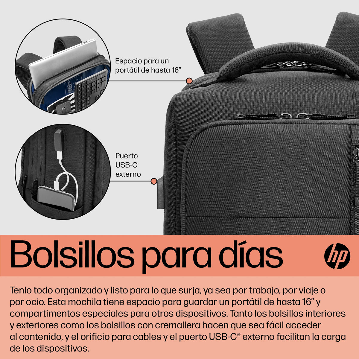 HP Renew Executive 16-inch Laptop Backpack 40,9 cm (16.1") Negro (8)