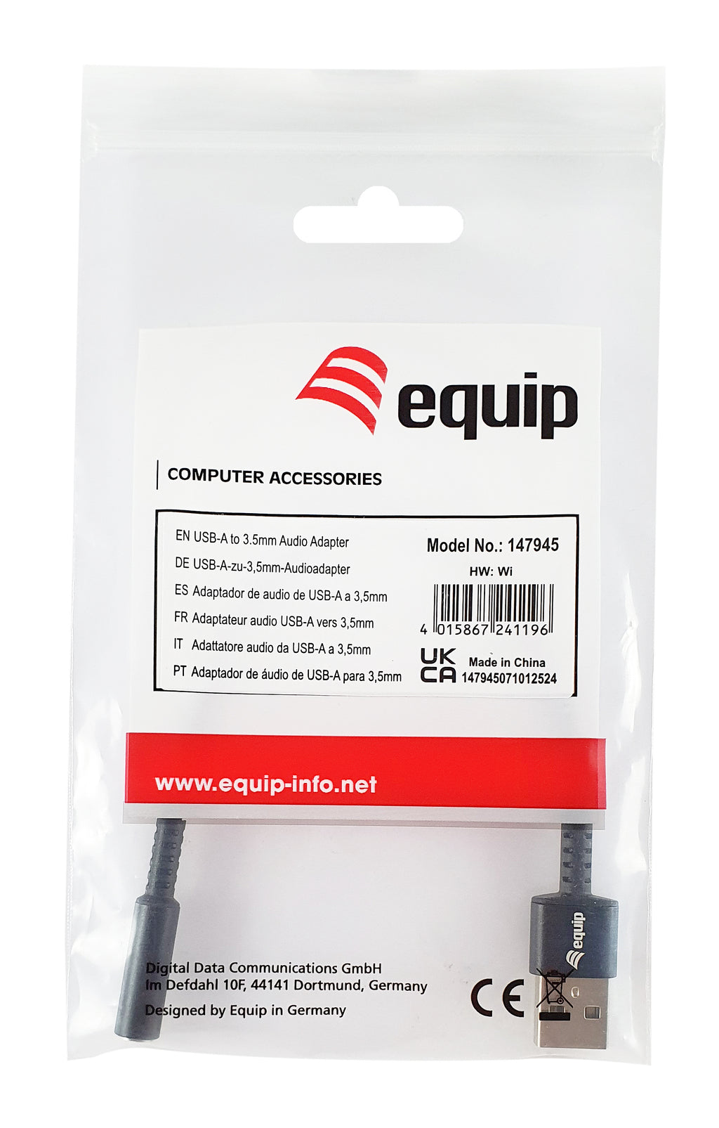 Equip 147945 cable de audio 0,15 m 3,5mm USB tipo A Negro (3)
