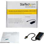 StarTech.com HB30A4AIB hub de interfaz USB 3.2 Gen 1 (3.1 Gen 1) Type-A 5000 Mbit/s Negro (4)