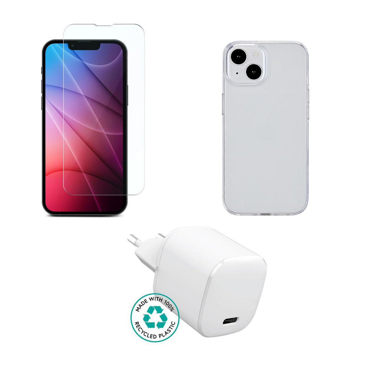 eSTUFF ES-KIT-IPH14 cargador de dispositivo móvil Teléfono móvil Transparente, Blanco Corriente alterna Interior (2)
