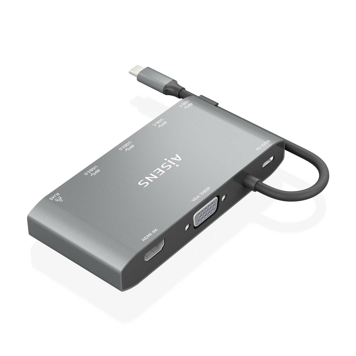 AISENS ASUC-8P010-GR base para portátil y replicador de puertos Alámbrico USB 3.2 Gen 1 (3.1 Gen 1) Type-C (4)