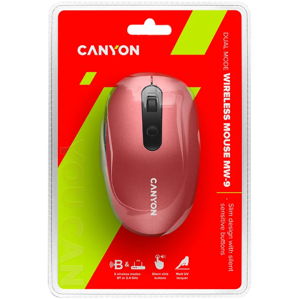 Canyon MW-9 ratón Oficina Diestro Inalámbrico RF + Bluetooth Óptico 1600 DPI