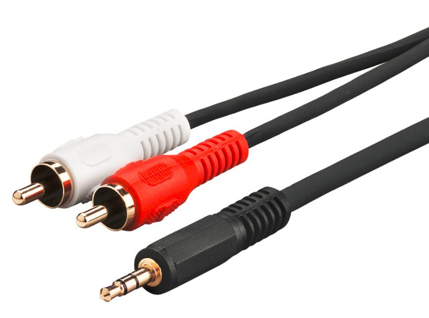 Microconnect AUDLC10G cable de audio 10 m 3,5mm 2 x RCA Negro (2)