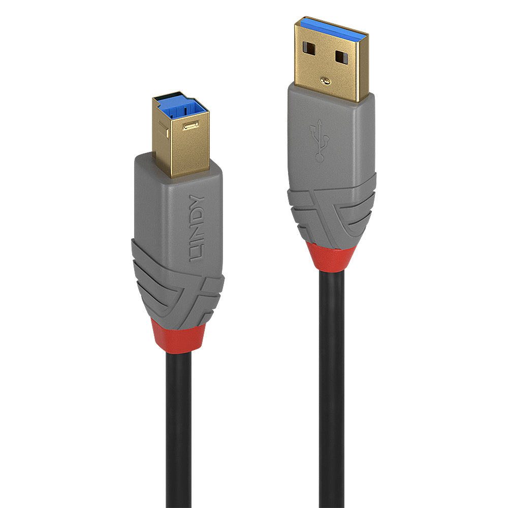 Lindy 36743 cable USB USB 3.2 Gen 1 (3.1 Gen 1) 3 m USB A USB B 5 Gbit/s Negro, Gris (2)