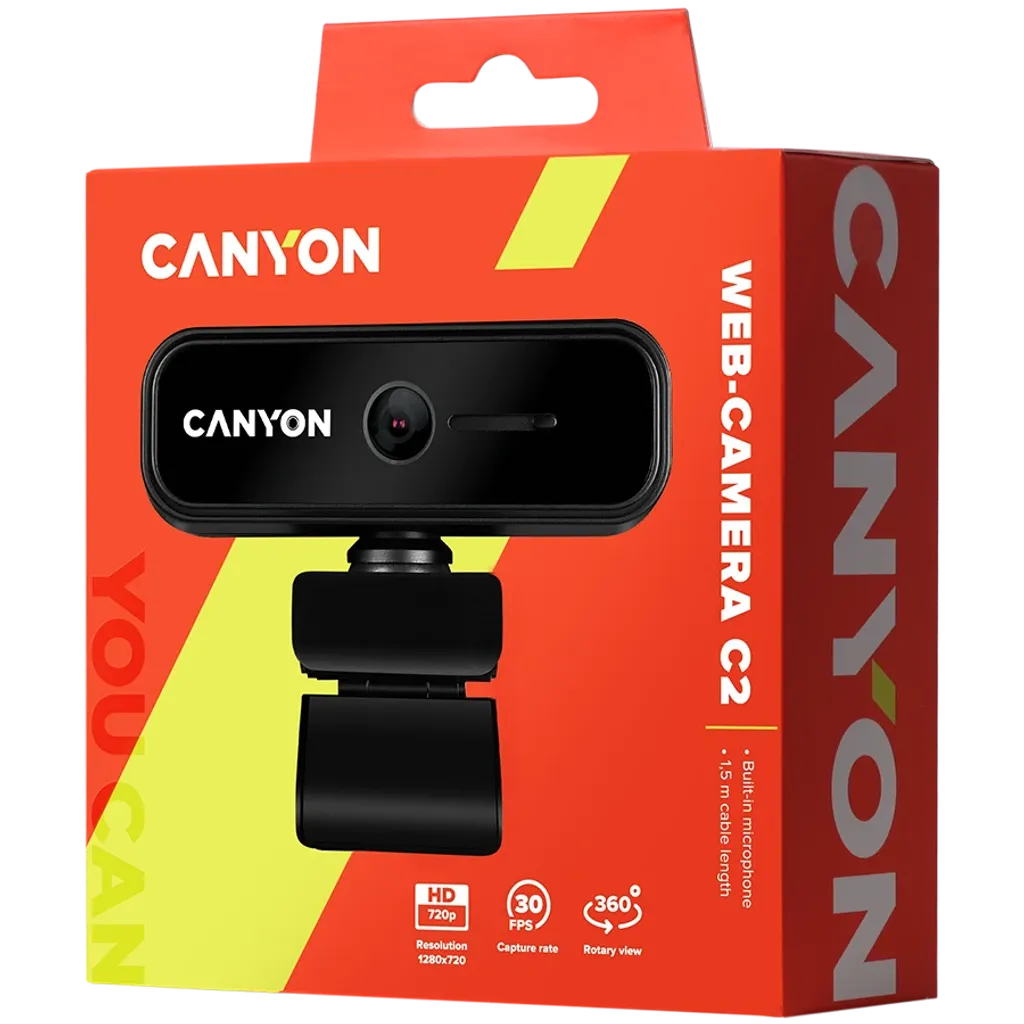 Canyon C2 webcam 1 MP 1280 x 720 USB 2.0 Negro