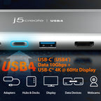 j5create JCD401 Alámbrico USB 3.2 Gen 2 (3.1 Gen 2) Type-C Plata