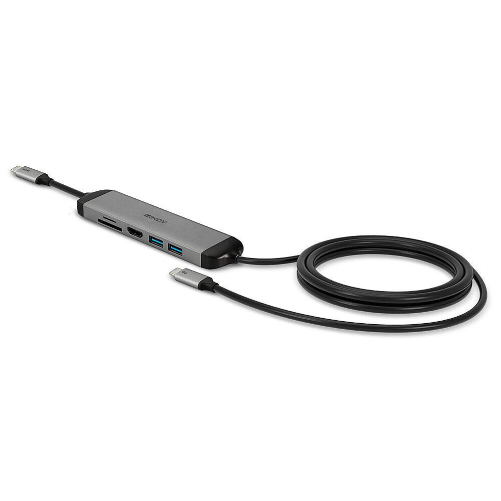 Lindy 43326 base para portátil y replicador de puertos Alámbrico USB 3.2 Gen 1 (3.1 Gen 1) Type-C Negro, Gris (3)