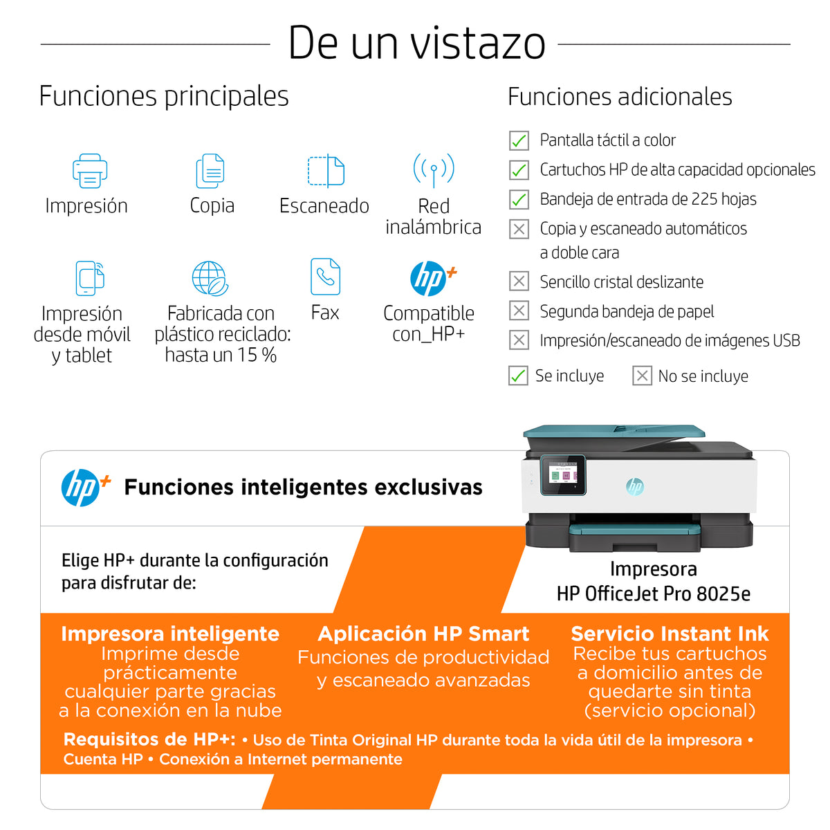 HP OfficeJet Pro 8025e All-in-One Prntr Inyección de tinta térmica A4 4800 x 1200 DPI 20 ppm Wifi (5)