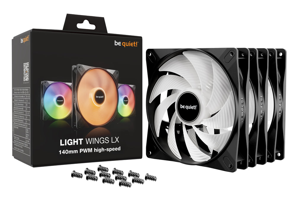 be quiet! LIGHT WINGS LX 140mm PWM High Speed 3-Pack Black Carcasa del ordenador
