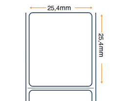 Labels, Zebra, Sintético, Z-Ultimate 3000T Blanco, An: 25.4 mm, Al: 25.4 mm, L: 200 mm, C: 76 mm 880328-025