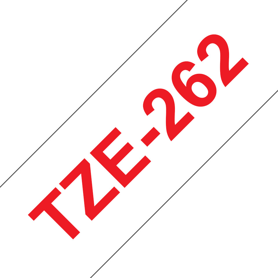 Brother TZE-262 cinta para impresora de etiquetas Rojo sobre blanco (2)