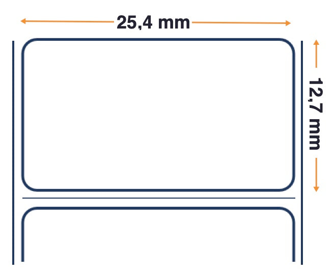 Labels, Zebra, Sintético, Z-Ultimate 3000T Blanco, An: 25,4 mm, Al: 12,7 mm, P: 127 mm, C: 25,4 mm 3003253