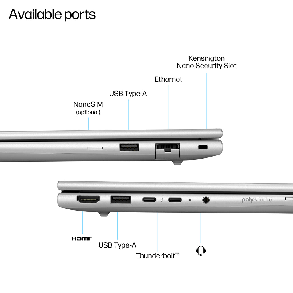 HP EliteBook 6 G1i AI PC Intel Core Ultra 7 255U Laptop 33.8 cm (13.3") WUXGA 32 GB DDR5-SDRAM 1 TB SSD Wi-Fi 7 (802.11be) Windows 11 Pro Silver (6)