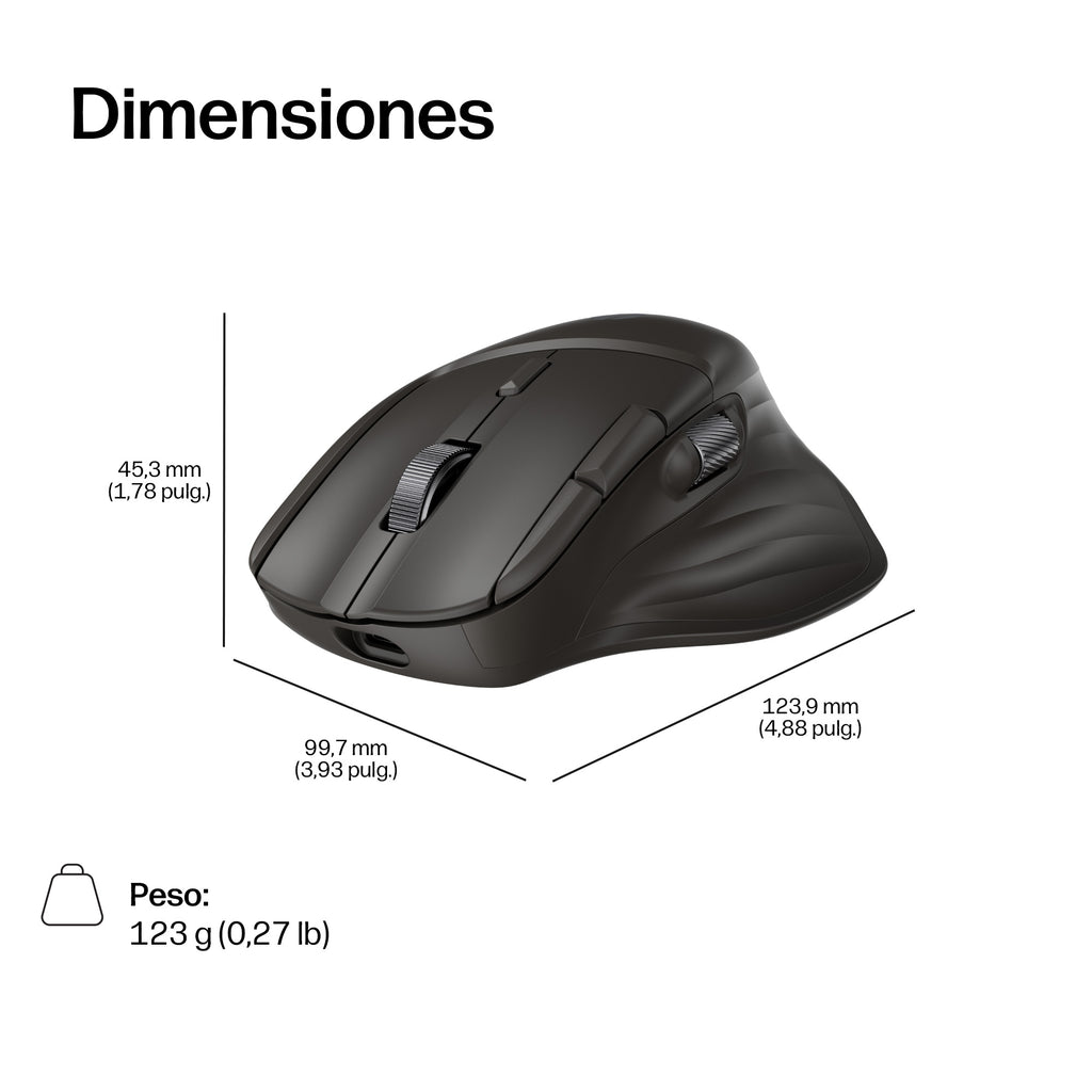 HP Ultra-Fast-Scroll Wireless Mouse 780M ratón Hogar Mano derecha Bluetooth + USB Type-C 6000 DPI (4)