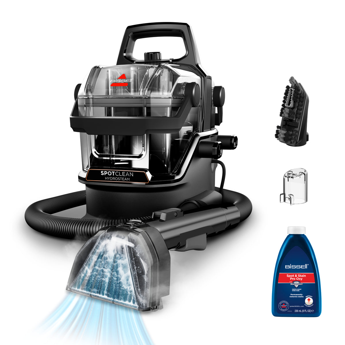Bissell SpotClean Hydrosteam Select Limpiador a vapor de cilindro 1,9 L 1000 W Negro
