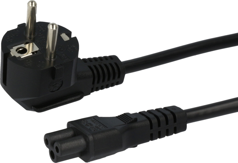 Cable alim. conector m. - C5 3m negro