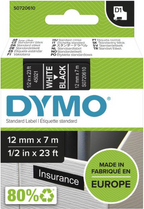 Cinta D1 Dymo LM 12 mm x 7 m negro